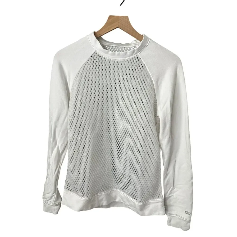 Alo Yoga Sweatshirt Mesh Perforated Elemental Sweatshirt Medium